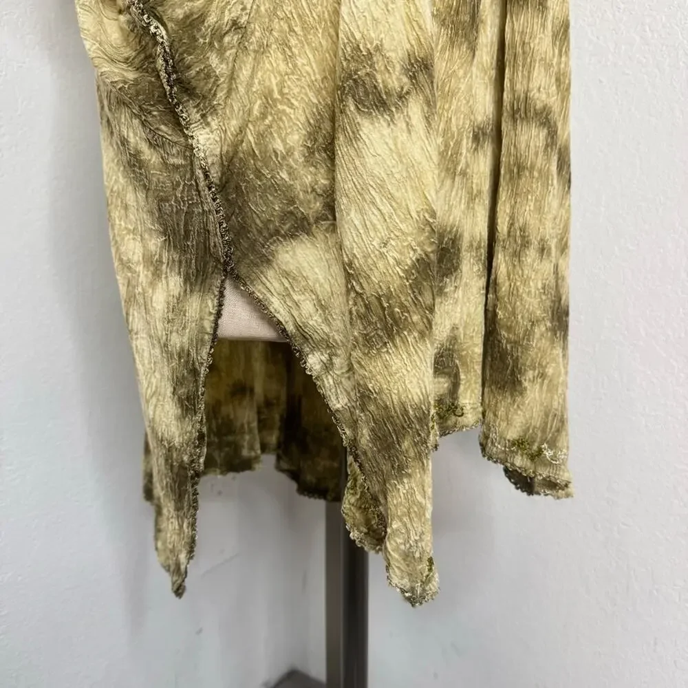 Boho Tie-Dye Embroidered Kaftan Green Fairy  Jain’s Made in India Free Size